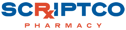 Scriptco pharmacy red and blue logo